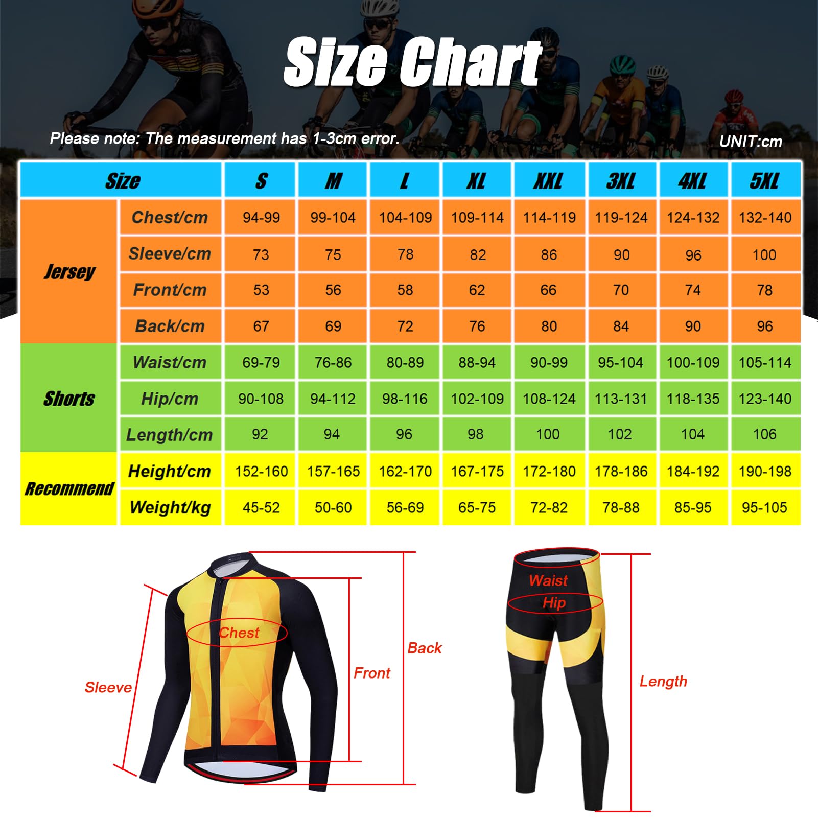 Ropa Ciclismo Hombre Conjunto Bici MTB Invierno Maillot Ciclista Polar Térmico,Traje Bicicleta Chaquetas Ciclo Manga Larga y Pantalones Tirantes con 19D Gel Acolchado,Completa BTT Jerseys Transpirable