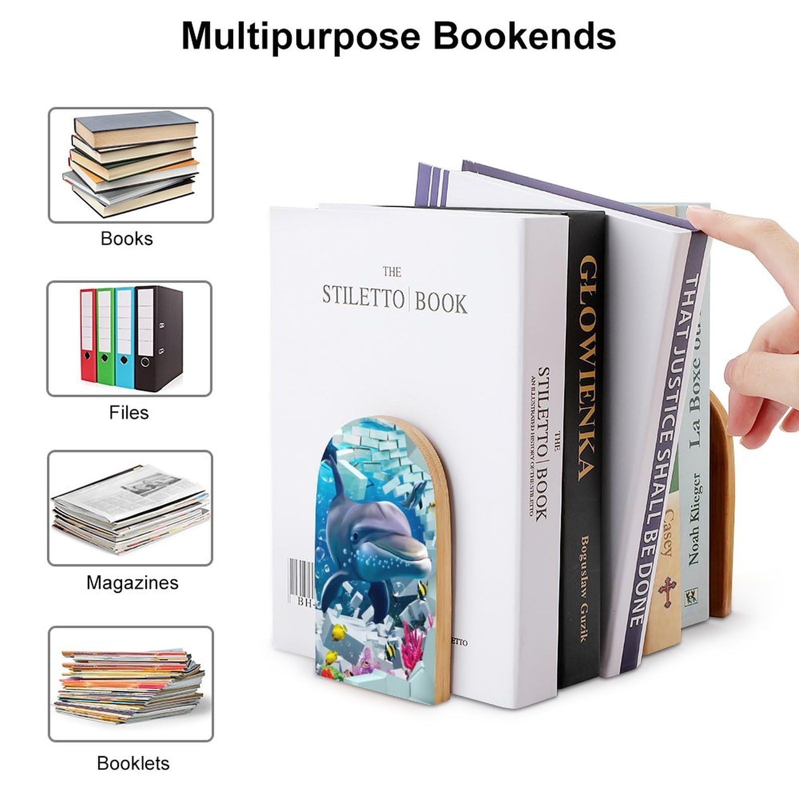 ブックスタンド  本立て  海  波 Amazon.co.jp: 本立て ブックエンド イルカ 海 ブックスタンド