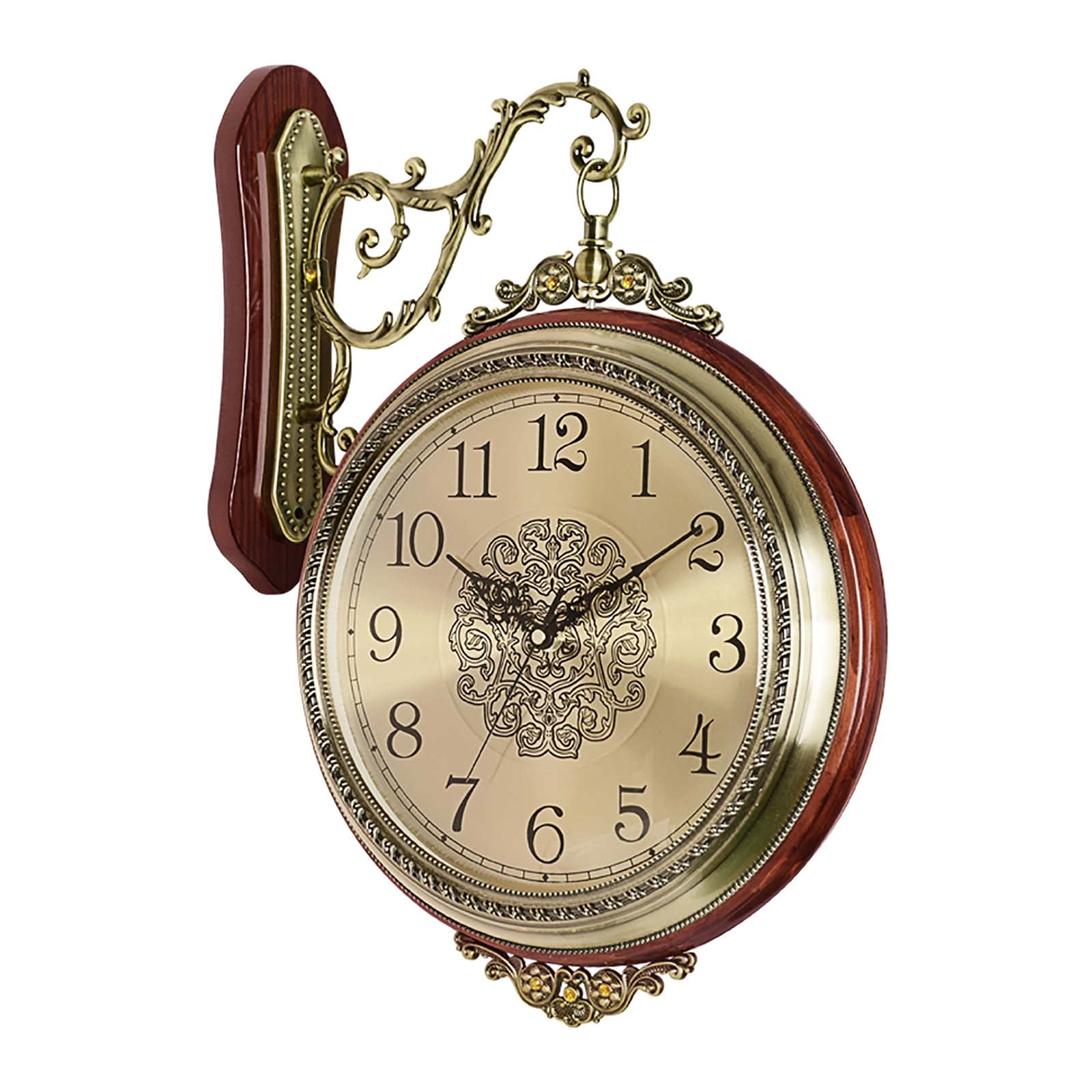 Reloj De Pared, Silencioso, Retro, De Doble Cara, Decorativo, Redondo, Sin Tictac, Funciona con Pilas, Ideal para Dormitorio Y Sala De Estar. Reloj De Bolsillo Creativo,