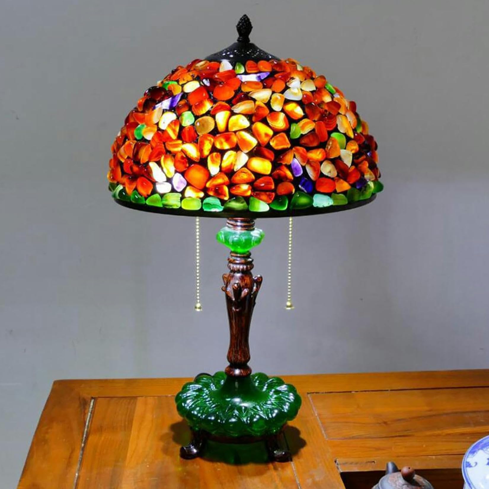 XENITE Sostituzione della Base della Lampada Tiffany, Solo portalampada in Resina, Presa di Illuminazione, Altezza 19 Pollici, per Paralume in Vetro colorato Stile Tiffany da 12 Pollici（1pc）
