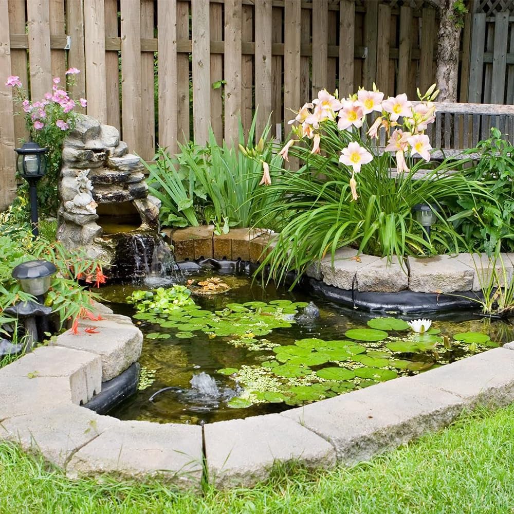 Schwarze, wasserdichte und strapazierfähige Teichfolie für Gartenteiche, 8 x 8,5 m / 26 x 27,5 Fuß