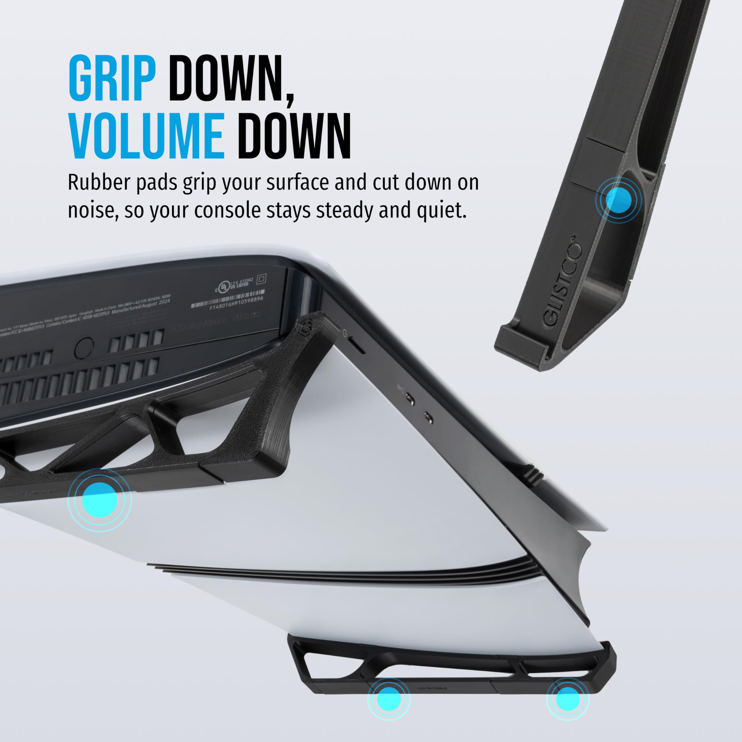 Glistco Skates - Supporto orizzontale per PS5 Pro, compatibile con Disc e Digital Edition [PlayStation_5] (nero)
