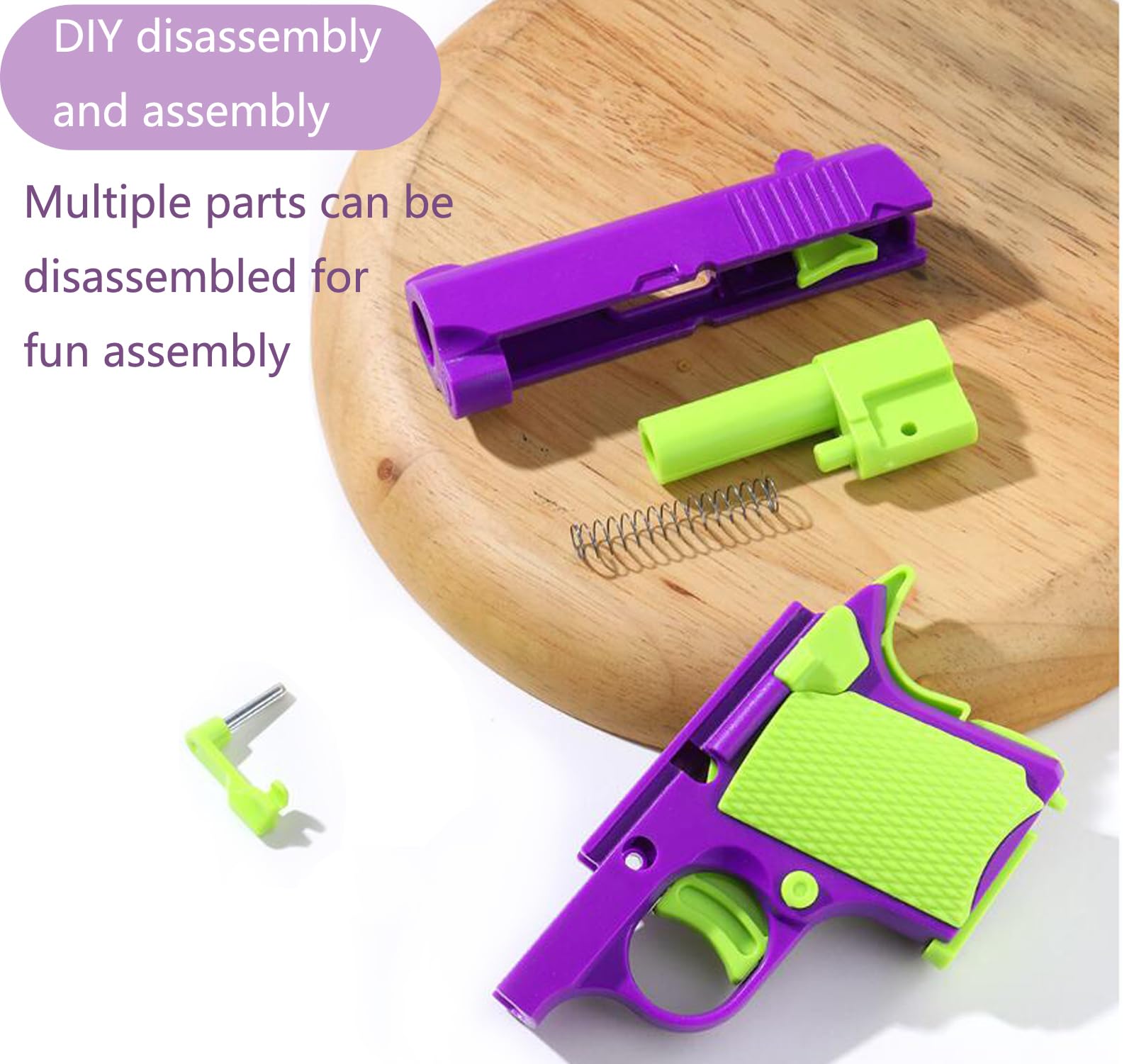YUDANSI Pistolet symulacyjny, 2 szt., z nadrukiem 3D, zabawka antystresowa, dla dzieci i dorosłych, chłopców i dziewczynek, prezent na Boże Narodzenie, urodziny, imprezę, zabawka (niebieski)