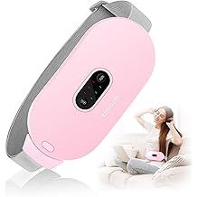 Portable Cordless Heating Pad Cramps:COSYGLOW 6 Heat Levels 6 Massage Modes,3S Fast Heating,Period Menstrual Electric Heating Pad,Gifts for Women and Girls (Pink)