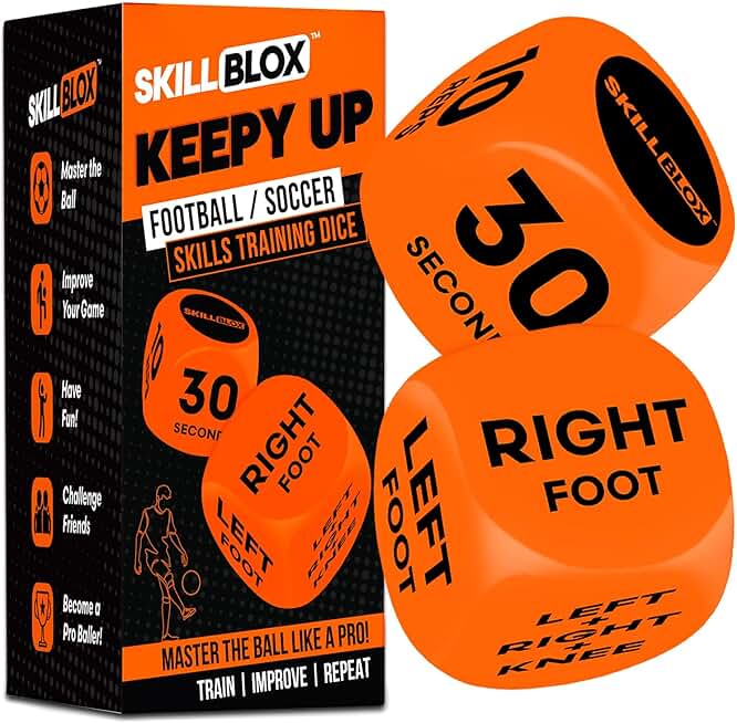 Football Keepy Up Training Dice (2 pcs) | Football Gifts for Boys & Girls 9-12 | Training Equipment, Teenage Boy Gifts for 8 9 10 11 12 Year Old | Games for Boys (KEEPY UP DICE)