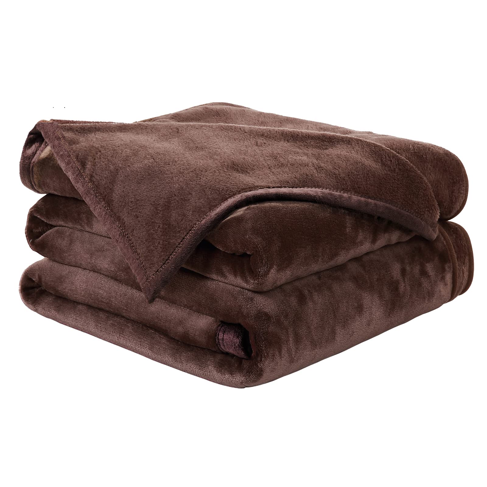 EASELAND Soft King Size Blanket All Season Warm Microplush Lightweight Thermal Fleece Blankets for Couch Bed Sofa,90x108 Inches,Chocolate