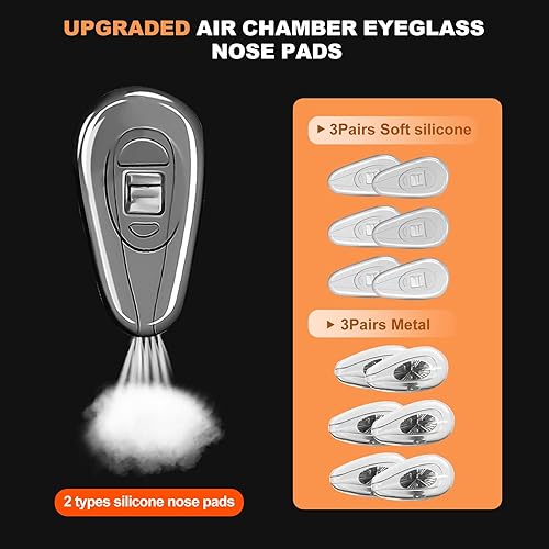 Miniatura 2 de Almohadillas para la nariz para anteojos (6 pares), kit de reparación de lentes con destornillador y tornillos pequeños, almohadillas de silicona