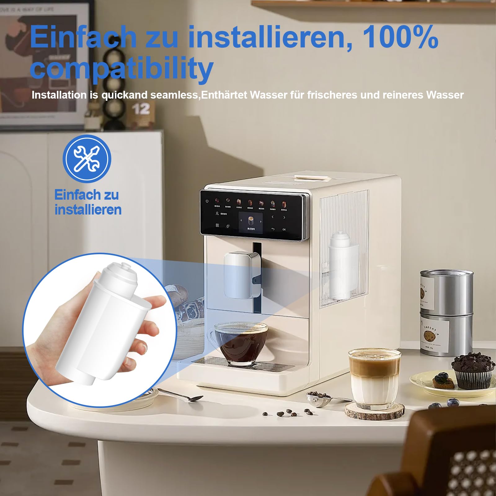 Lot De 4 Filtres à Eau Pour Siemens EQ Series EQ5 EQ6 EQ7 EQ9 S700 EQ500 - Compatible Bosch Brita Intenza