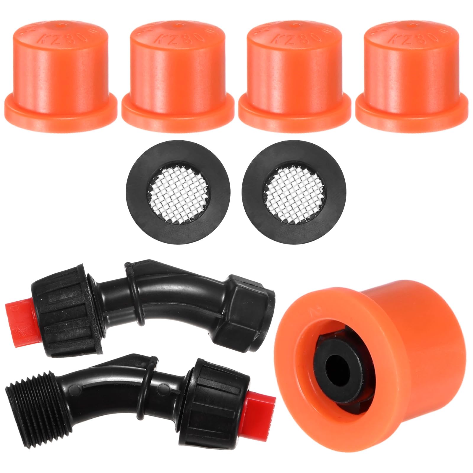 M METERXITY 5-Pack Sprayer Nozzle Tips, Plastic 1.1mm Pore Hollow Cone Nozzle with Spray Wand for Agricultural/Lawn/Garden Irrigation, Replacement of Knapsack Tips [Orange]