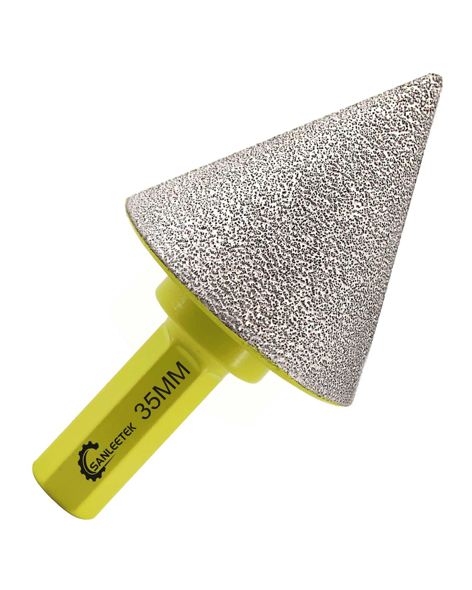 Broca de Chaflán Diamante 35mm Broca Cónica con Mango Hexagonal para Agrandar Limpiar y dar Forma a los Orificios Existentes en Azulejos Porcelana Cerámica Granito Mármol SANLEETEK