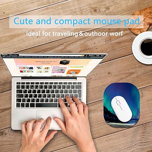 Miniatura 7 de Alfombrilla de mouse pequeña de 6 x 7 pulgadas, para bandeja de teclado de laptop, mouse inalámbrico, mouse para el hogar, oficina, viajes, con base