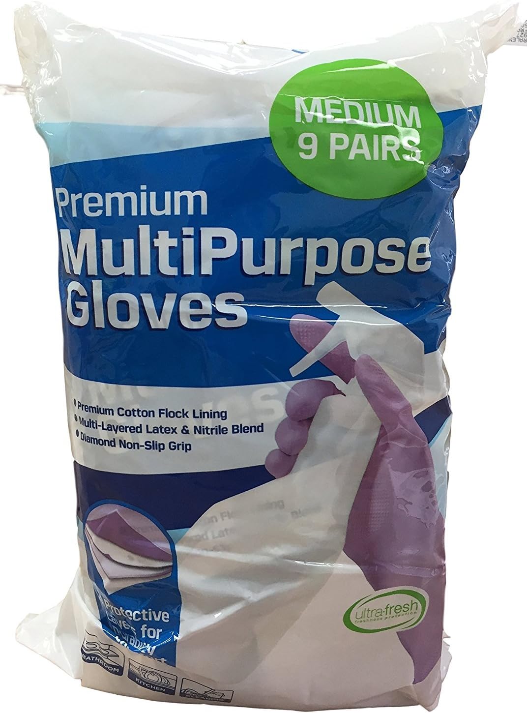 MultiPurpose Gloves-9 pairs - Medium