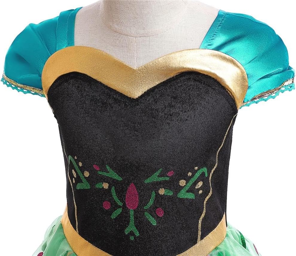 Dressy Daisy Ice Princess Coronation Green Costume Tulle Dress for Toddler Girls Halloween Birthday Party Fancy Outfit
