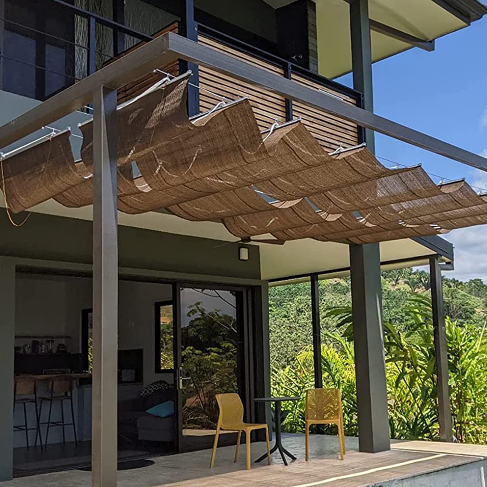 WQPMNYG Waterproof shade sail Waterproof Garden Shade Sail with 95% UV Block Removable Sun Shade Cover for Lawn Party and Patio Furniture Mesh Tarp with Hardware 1x5m/3.3x16ft
