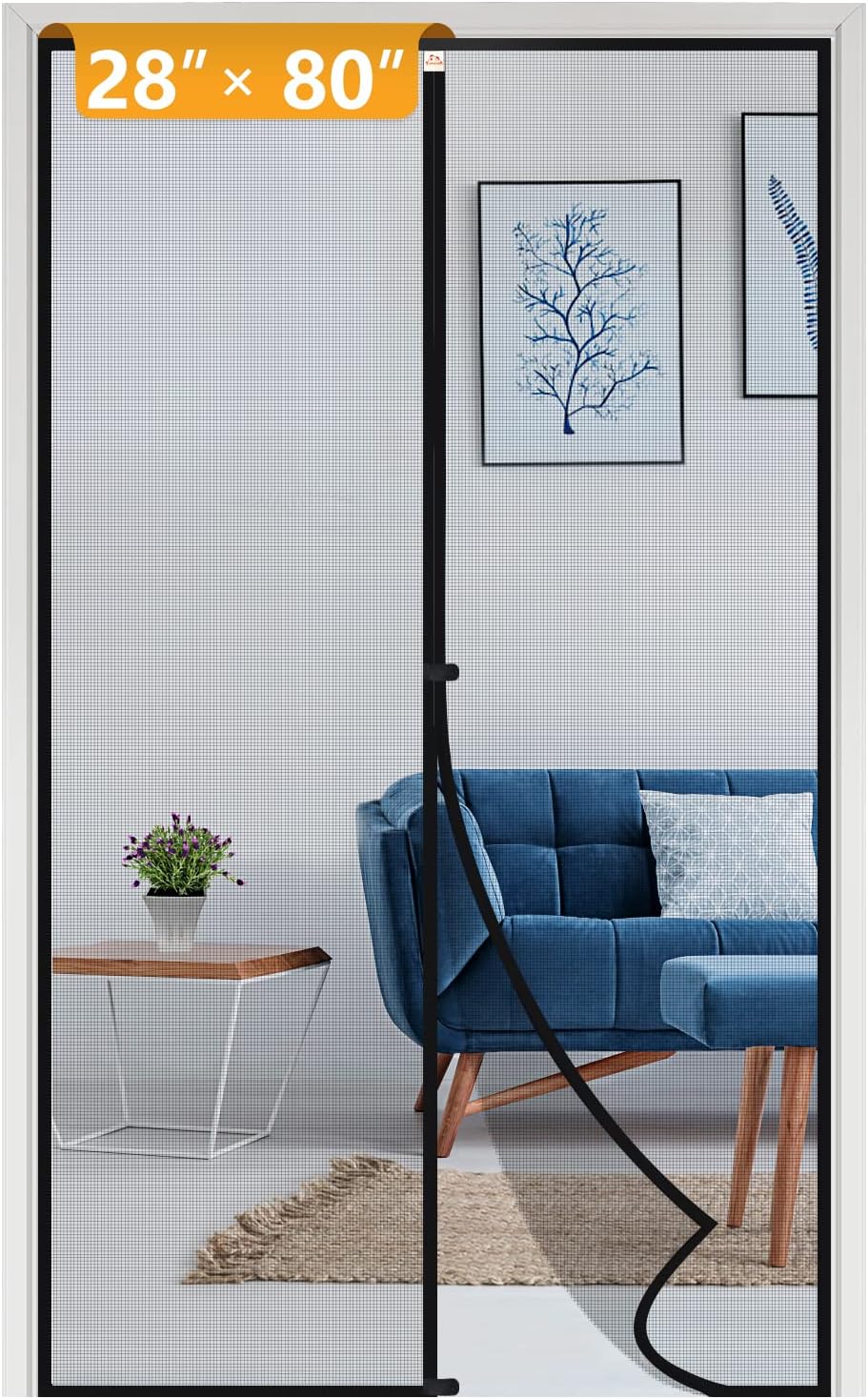 Product image of Yotache Narrow Magnetic Screen Door Fit Doors 28 x 80, Screen Size 30" x 81" Strengthened Fiberglass Mesh