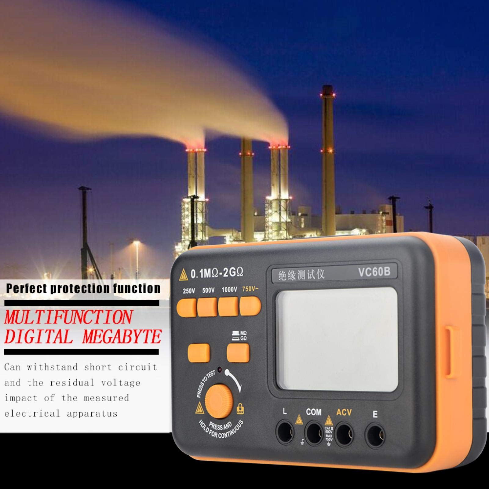 VC60B Digital Isolation Resistance Tester, Megohmmeter Ohmmeter Meter