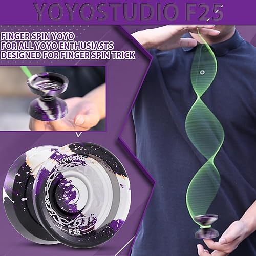 Miniatura 3 de YOYOSTUDIO F25 Trick Yoyo Yoyo profesional sensible para niños de 8 a 12 años, Yo yo que no responde para truco de giro de dedo, yoyo profesional
