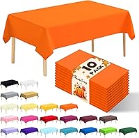 Vista 22 de Paquete de 10 manteles desechables de plástico premium de 54 x 108 pulgadas, mantel rectangular para mesa, para cumpleaños, bodas, Navidad, Beige