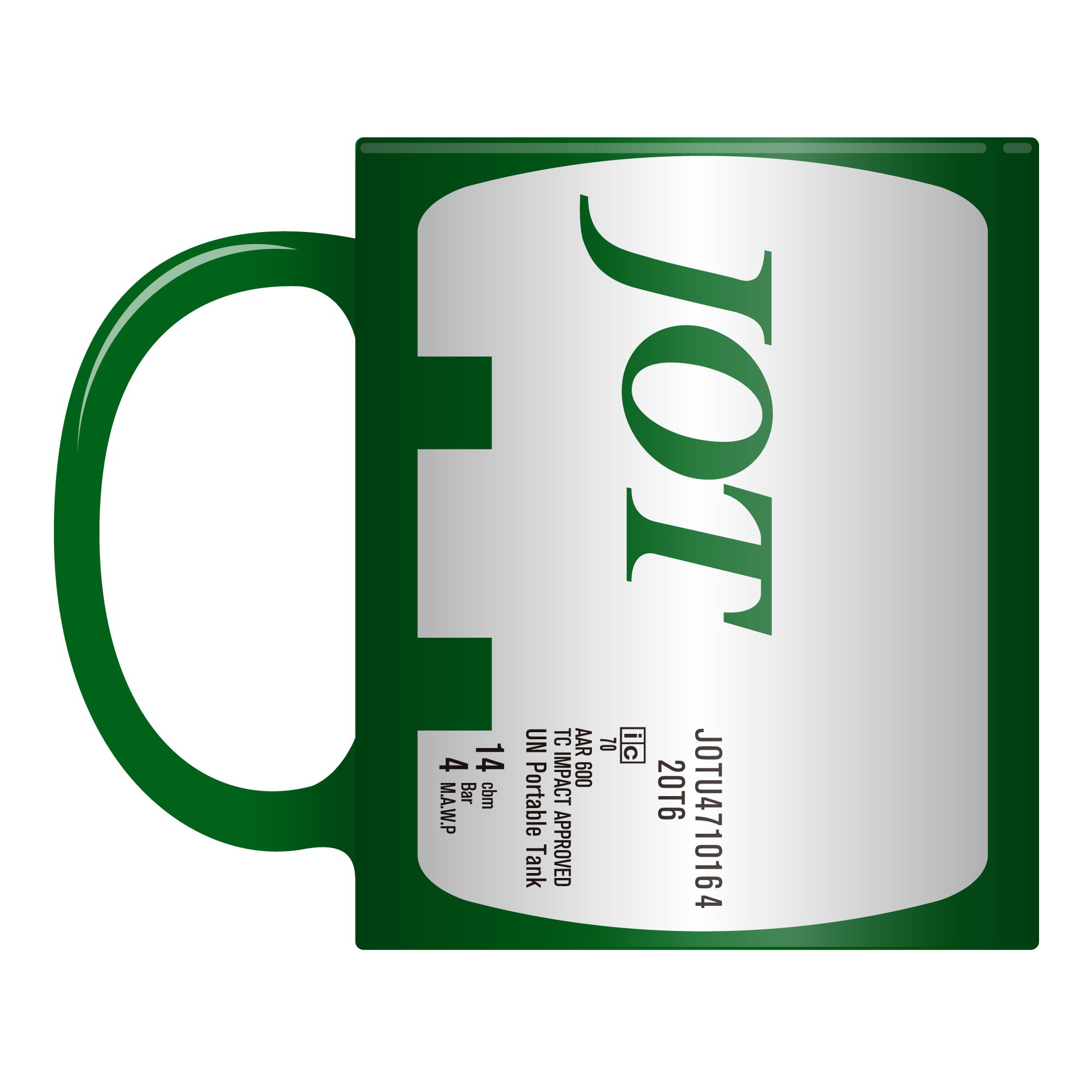 JOT ISO Tank Container Pattern Mug 20'ISO UN PORTABLE TANK (T11) 14,000L