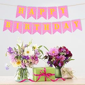 Happy Birthday Banner for Birthday Party Decorations (Star Purple)