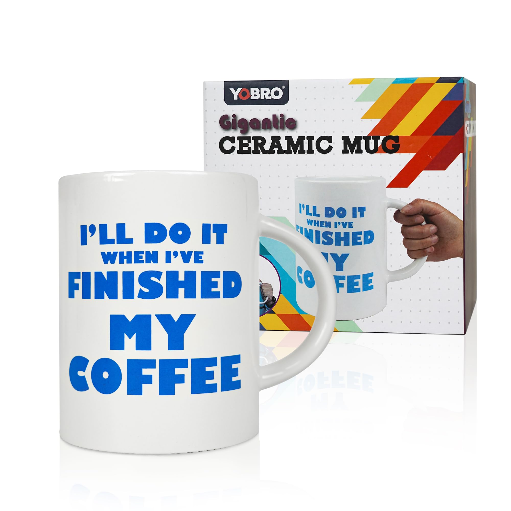 Amazon.com: YOBRO White Elephant Gifts for Adults, Funny Gag Gifts for  Coworkers, 67 oz Extra Large Ceramic Coffee Mug, Giant Funny Novelty Cup, Oversized  Mug for Coffee Lovers, Blue : Home &