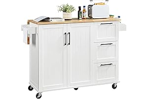 Yaheetech Kitchen Island with Ample Storage and Cozy Seating
