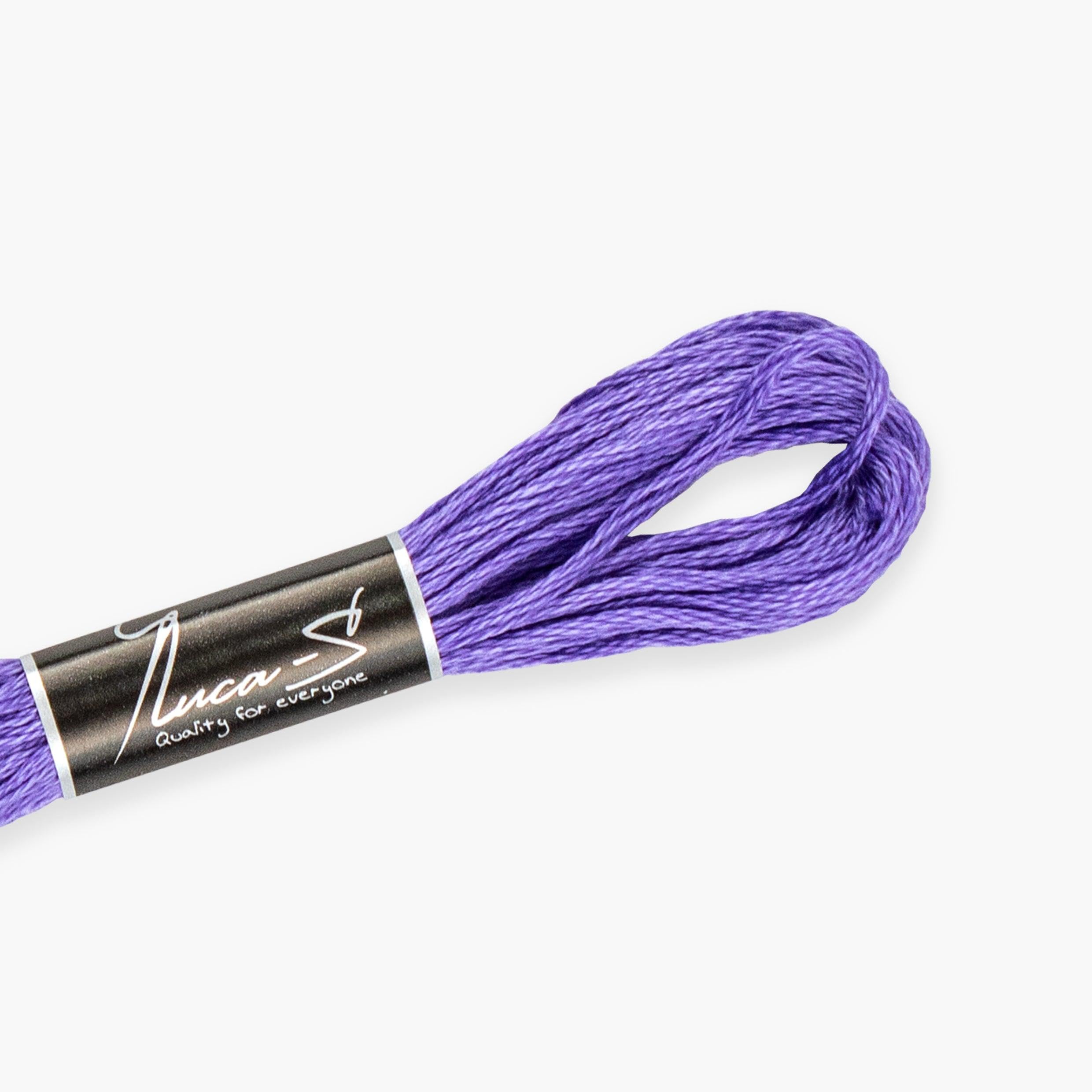 12 Pack of Premium Embroidery Thread Luca-S, 100% Giza Cotton, Oeko TEX Certified Stranded Cotton - 130 / DMC 3746 / Anchor 1030 — image 1