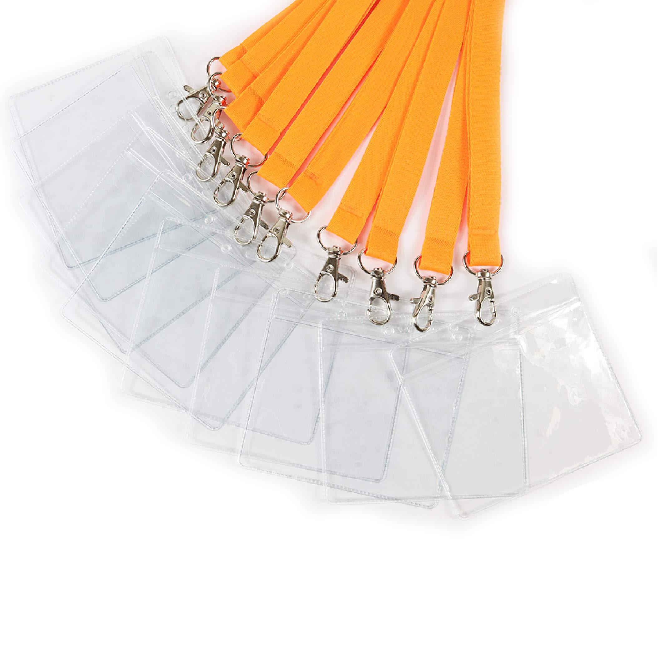 Pack of 25 Orange Lanyards with PVC Card Holder for ID Cards, Name Badges, and More - Durable Breakaway Orange Neck Strap Suitable for Everyday Use โ image 1
