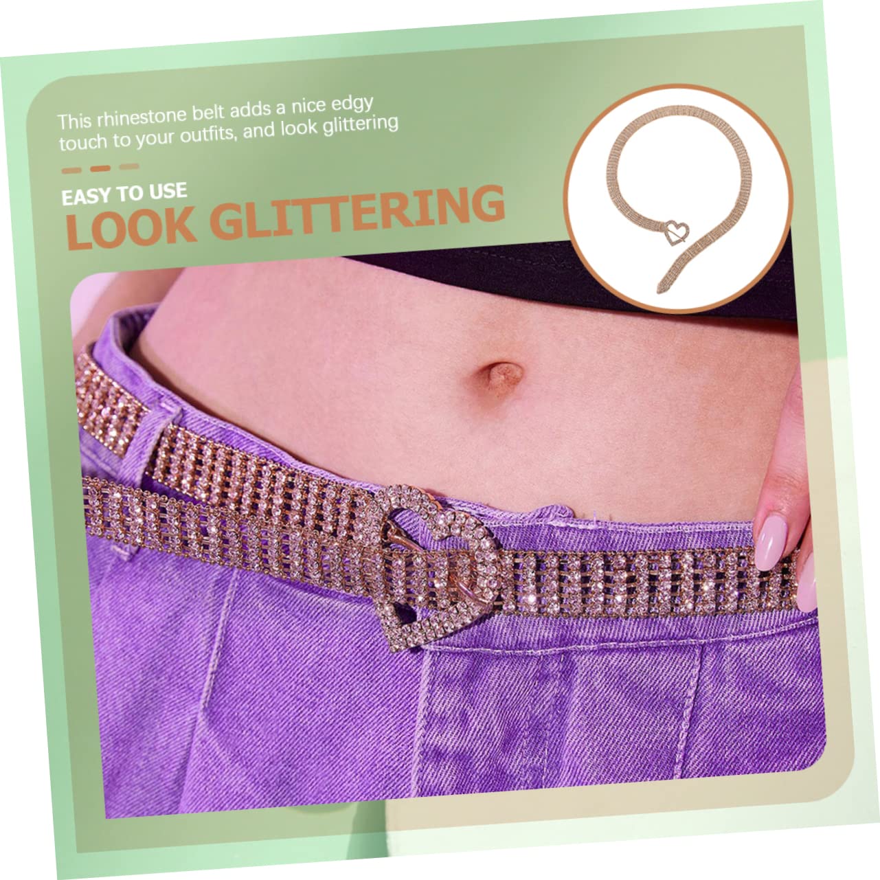 Ipetboom 3 Piezas Cinturón Rhinestone para Mujeres Cinturón para Jeans