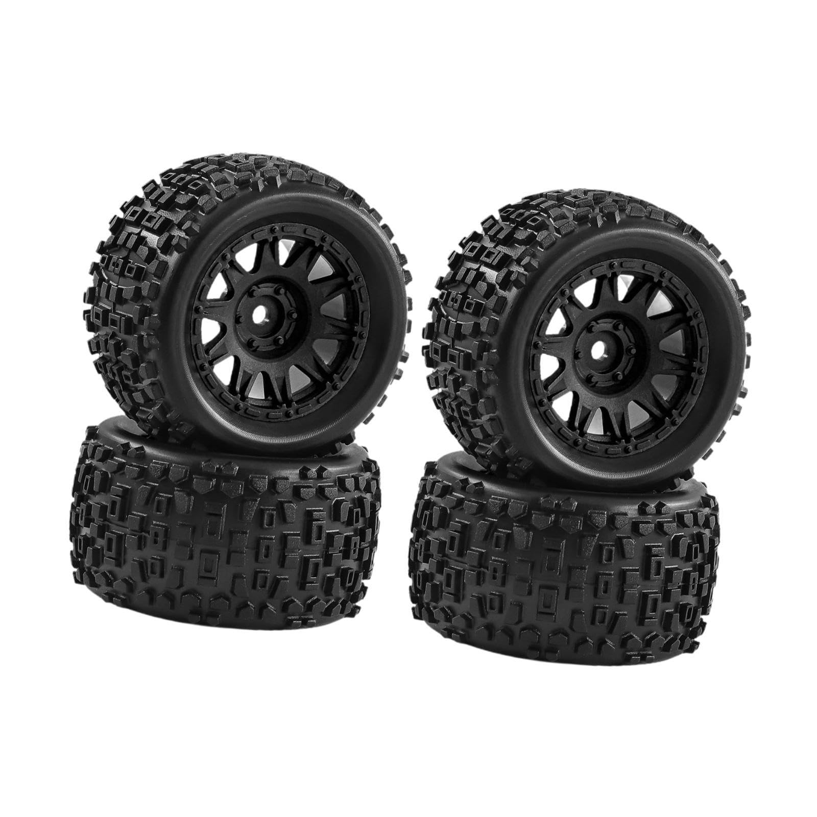4 Stück 1/18 RC-Car-Räder und -Reifen, Ersatz für tragbare, leistungsstarke und zu installierende RC-Car-Teile, Zubehör für Granite, Schwarz