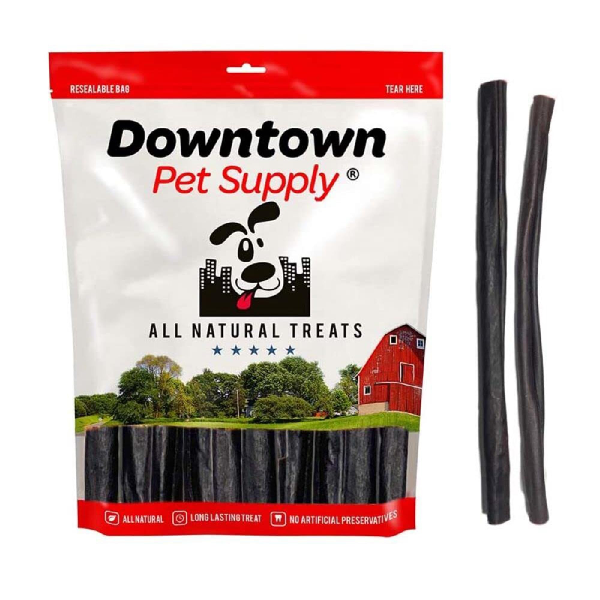 Downtown Pet Supply 5 Pack Beef Collagen Sticks for Dogs, 12" Natural - Rawhide Free Dog Chews Long Lasting and Odorless - Single Ingredient Dog