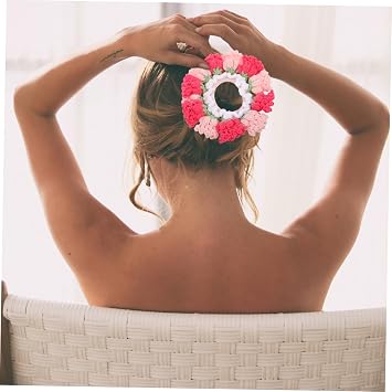 Girls Crochet Scrunchies Lily Valley Headband Soft Pink Hair Tie Women Hair Accessories Party Favor for Women