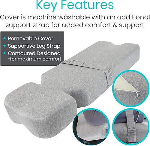 Miniatura 8 de Almohada de cuña de espuma viscoelástica para personas que duermen de lado, elevación de cadera y piernas para embarazo, ciática, dolor de espalda