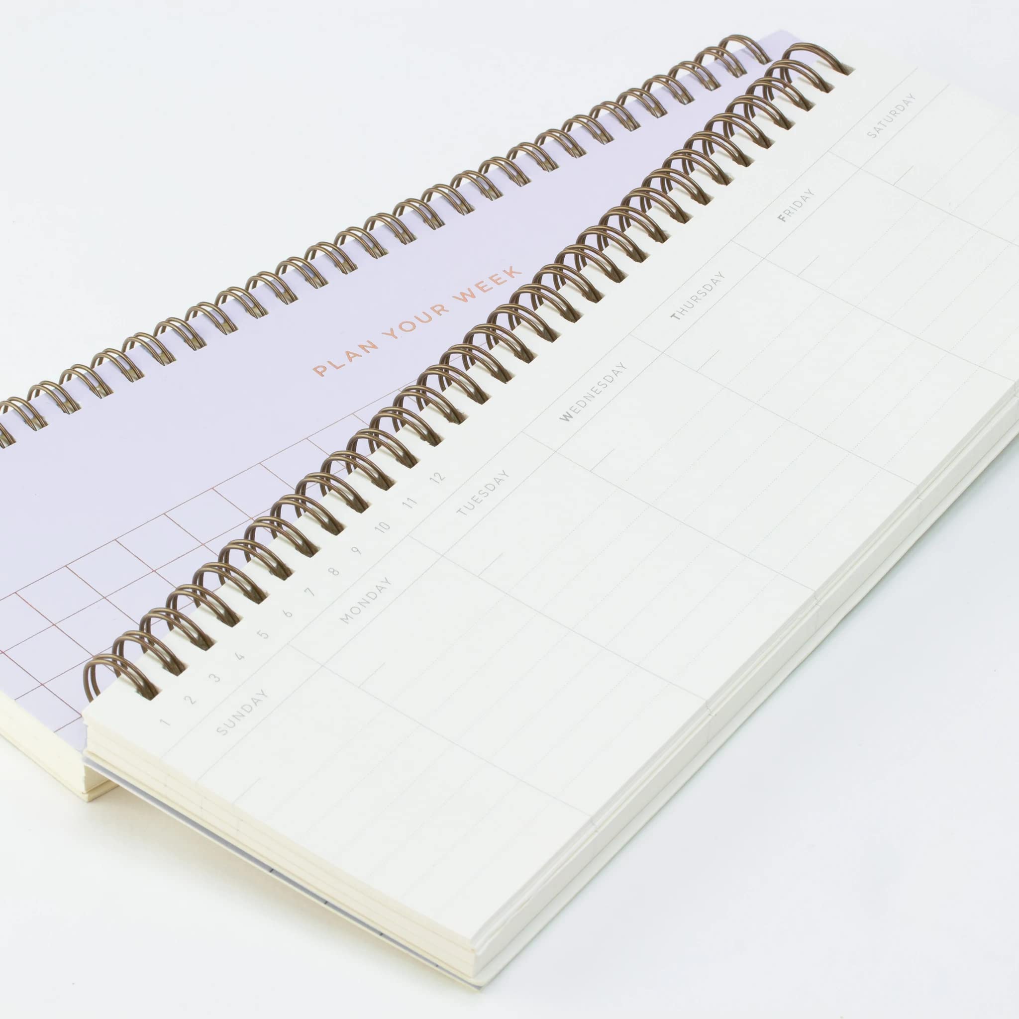 Wochenplaner für Planung und einfache Planung, 78 undatierte Wochenaufstriche, 27,9 x 8,9 cm, Fliedergrau