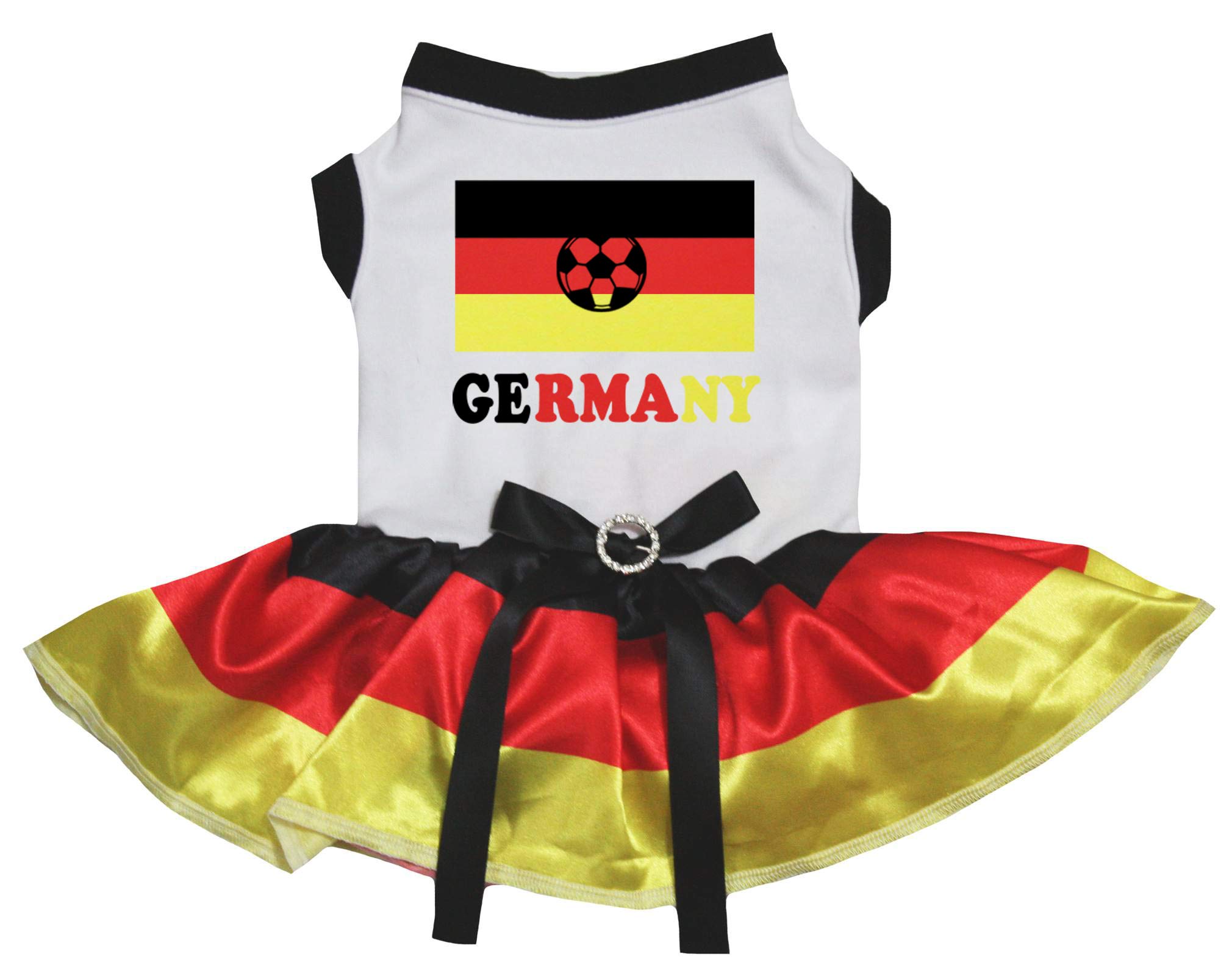 Robe pour chien Allemagne blanche S vêtement coton petit chien supporter