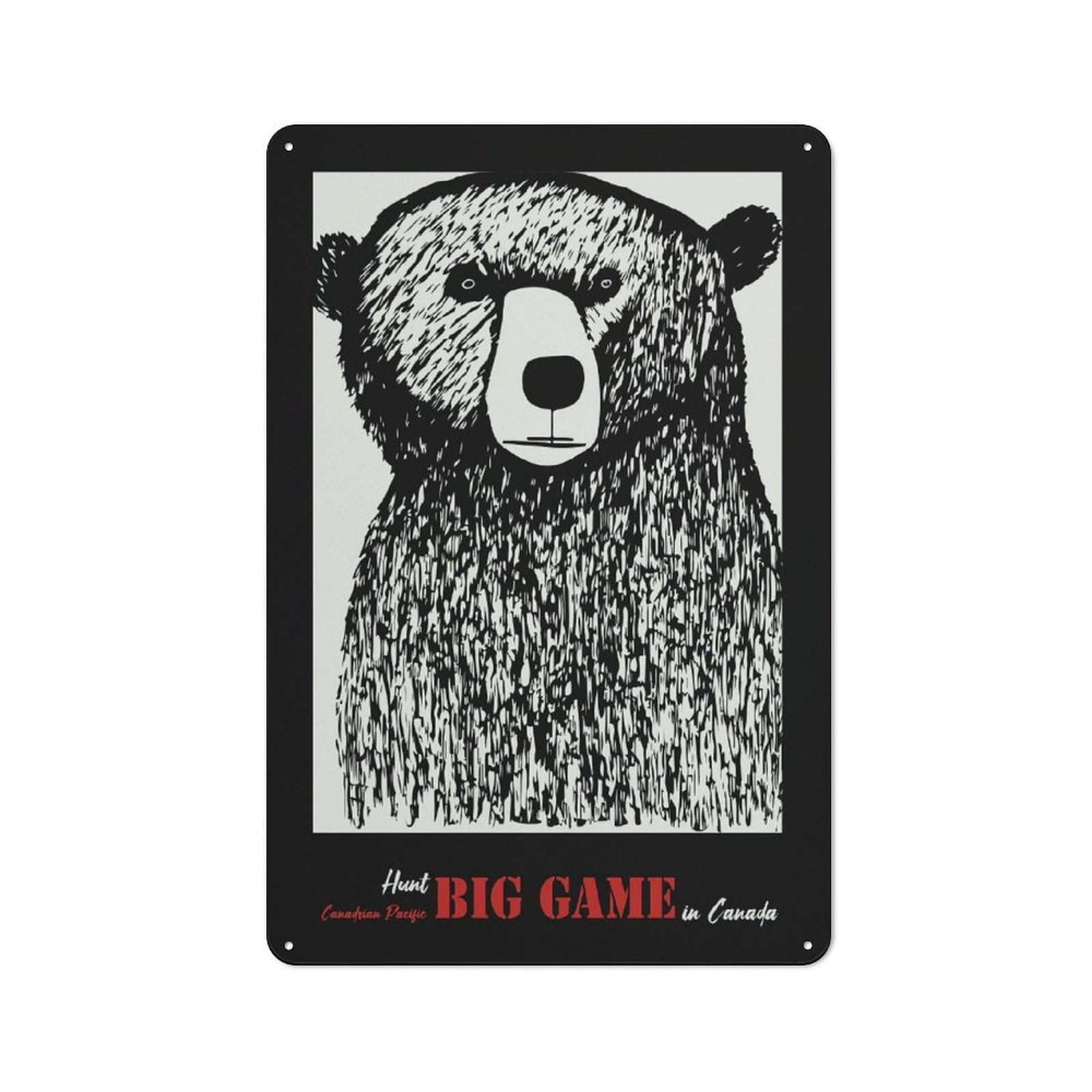 Junmoney Style-18 Hunt Big Game Canada Vintage Metal Wall Sign 30X20cm For Garage Wall, Suited To Garage Decor Collectors