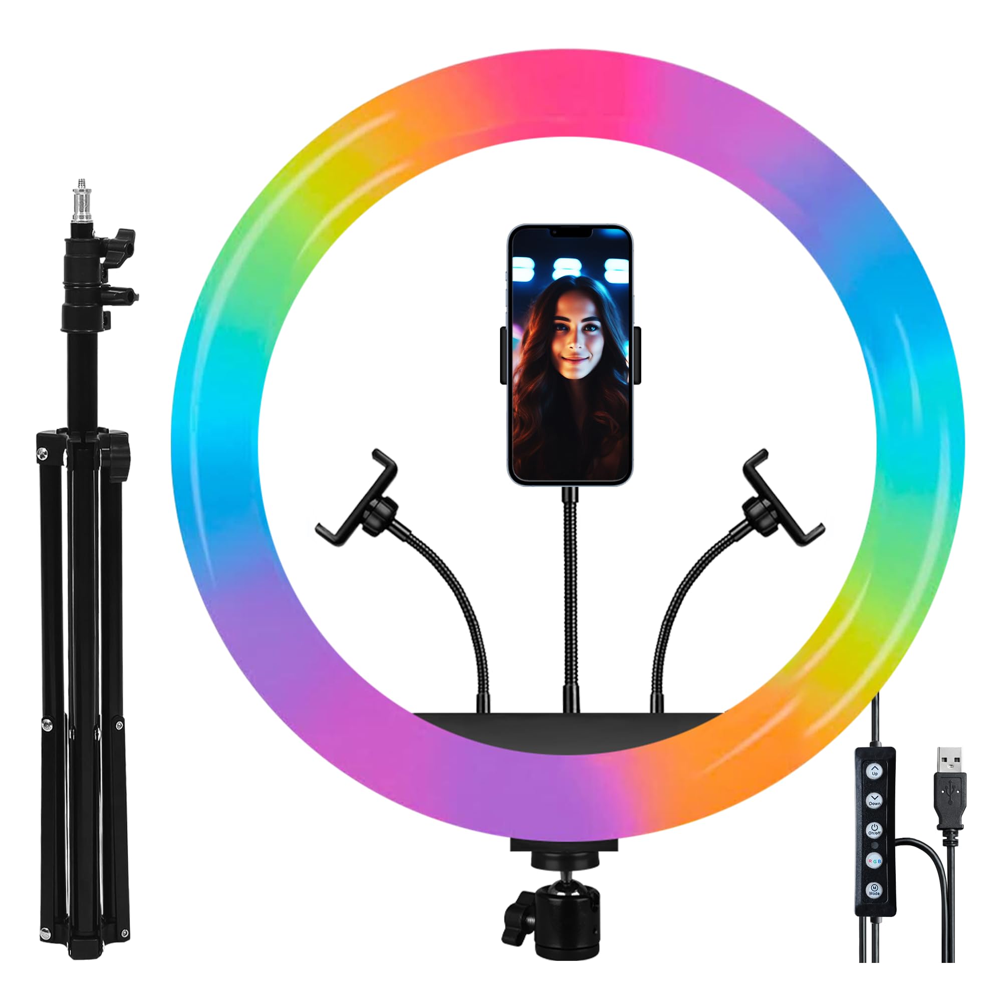 IZI Light 16" RGB LED Ring Light with 7 Foldable Tripod, 28+ Multicolor, Professional Studio Kit for Photo/Video-Shoot, Live Stream, Makeup, Vlog, YouTube, Instagram, Compatible with Mobile & Camera (B0CNKF7FJ2) Amazon Price History, Amazon Price Tracker