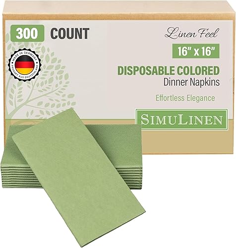 Miniatura 8 de SimuLinen Servilletas de cena de albaricoquemelocotón desechables y decorativas - Servilletas de cena con tacto de lino, similar a la tela y KOSHER