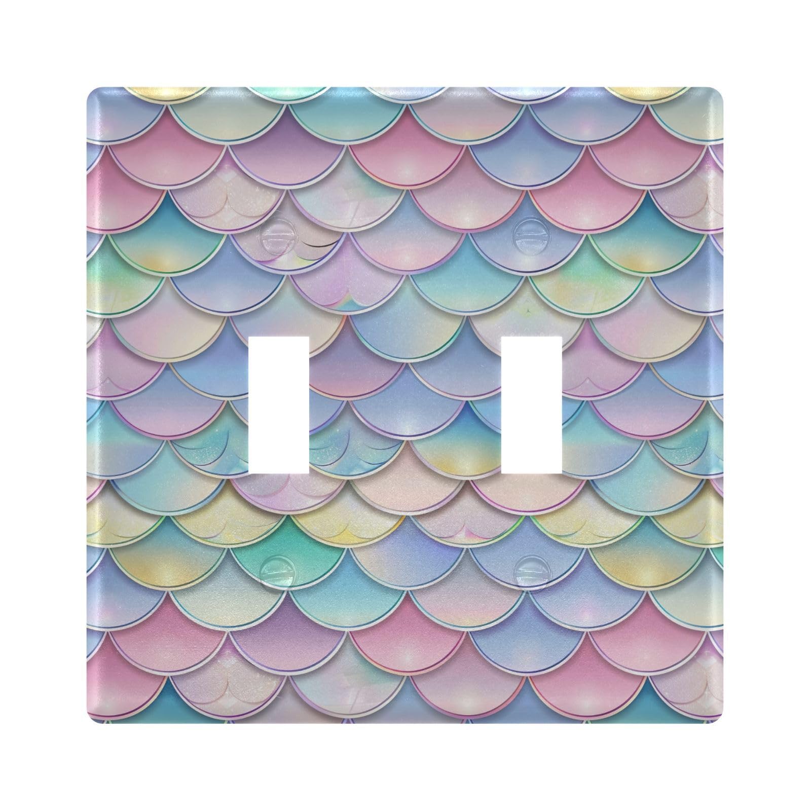 UMIRIKO Macaron Mermaid Scale Light Switch Cover Plate Covers Decorative Double Toggle Home Decor 202b5416