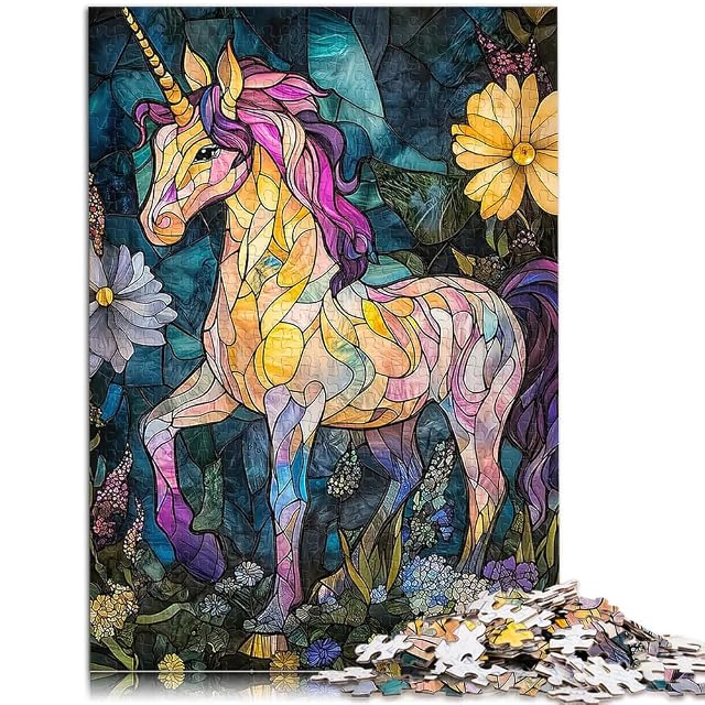 Foto 2 de 6 de Rompecabezas para Adultos de 2000 Piezas Unicornio de vitral Juguete Educativo Intelectual descompresor…