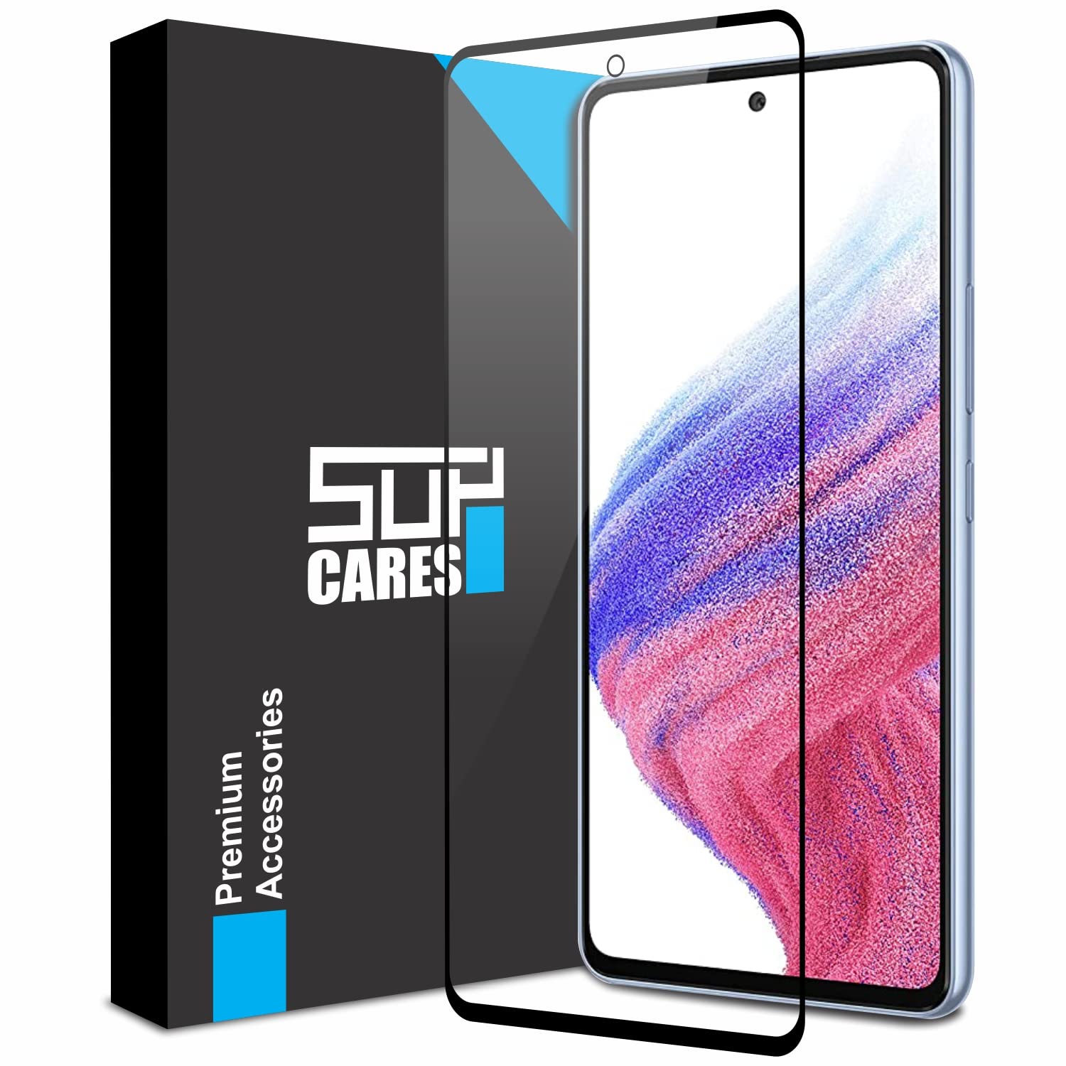 SupCares Edge To Edge Tempered Glass For Samsung Galaxy A53 5G (6.5 Inch) With Easy Self Installation Kit | Black (B0C2C641VG) Amazon Price History, Amazon Price Tracker