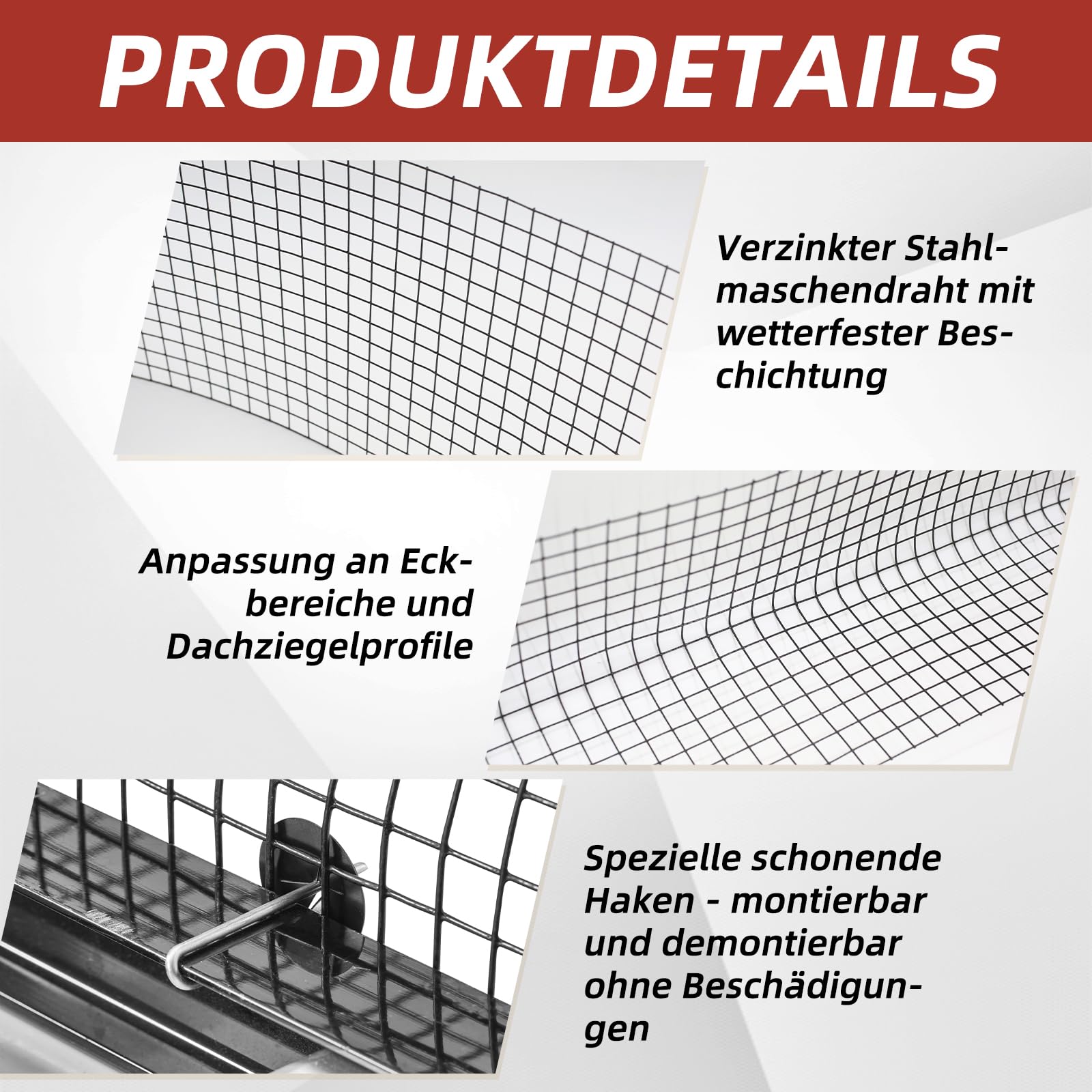 Siatka chroniąca przed ptakami do modułów solarnych, 30 m x 20 cm, ocynkowana rolka z siatki stalowej powlekanej PCW, szerokość oczek 1,27 cm, w zestawie 100 zapięć ze stali nierdzewnej, ochrona przed
