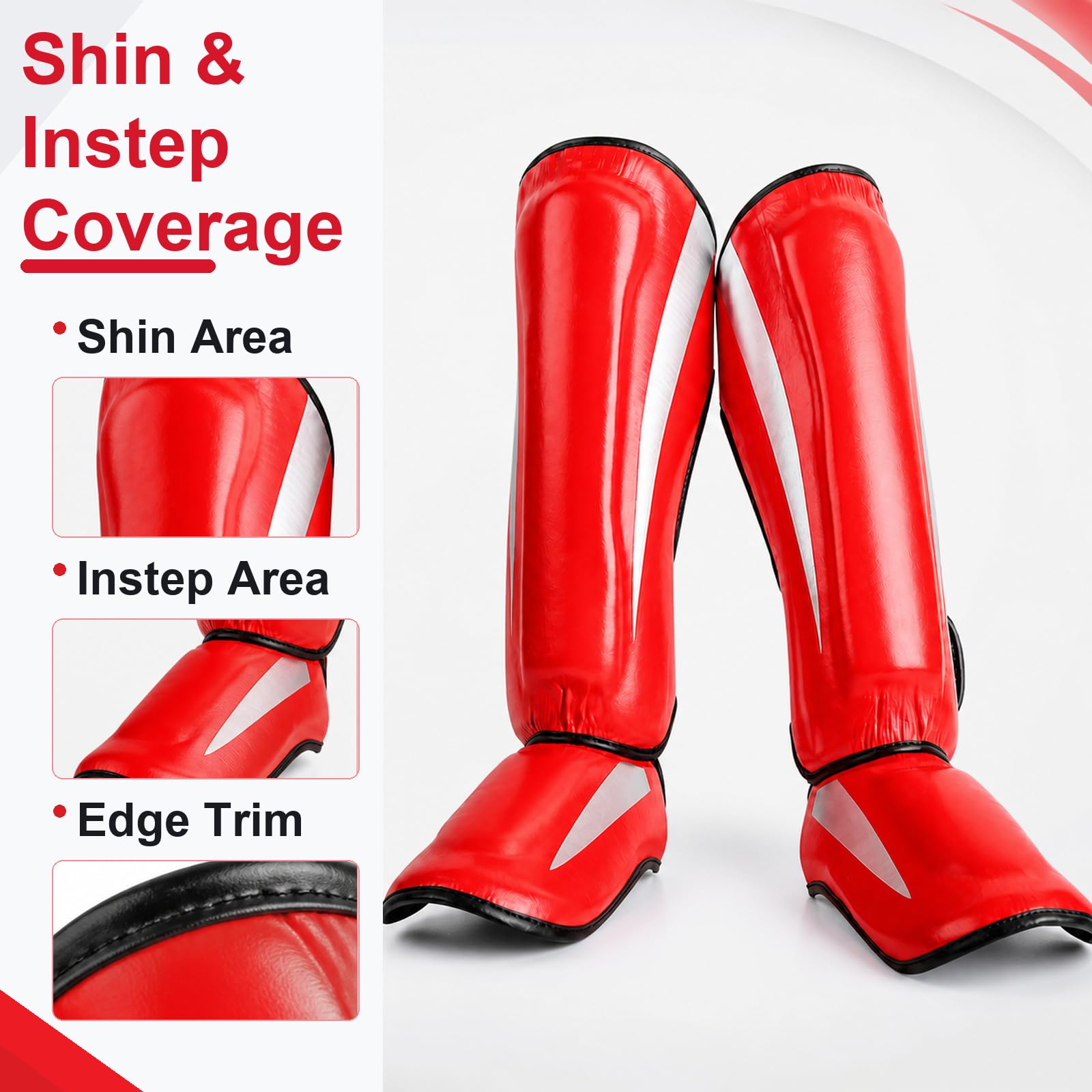Piedi Protezione Shin Guard,Parastinchi Piedi Protezione Shin Guard,Parastinchi Muay Thai,Regolabili,vestibilità Sicura,Comodo,per Boxe,Taekwondo,Muay Thai,Sport da Combattimento