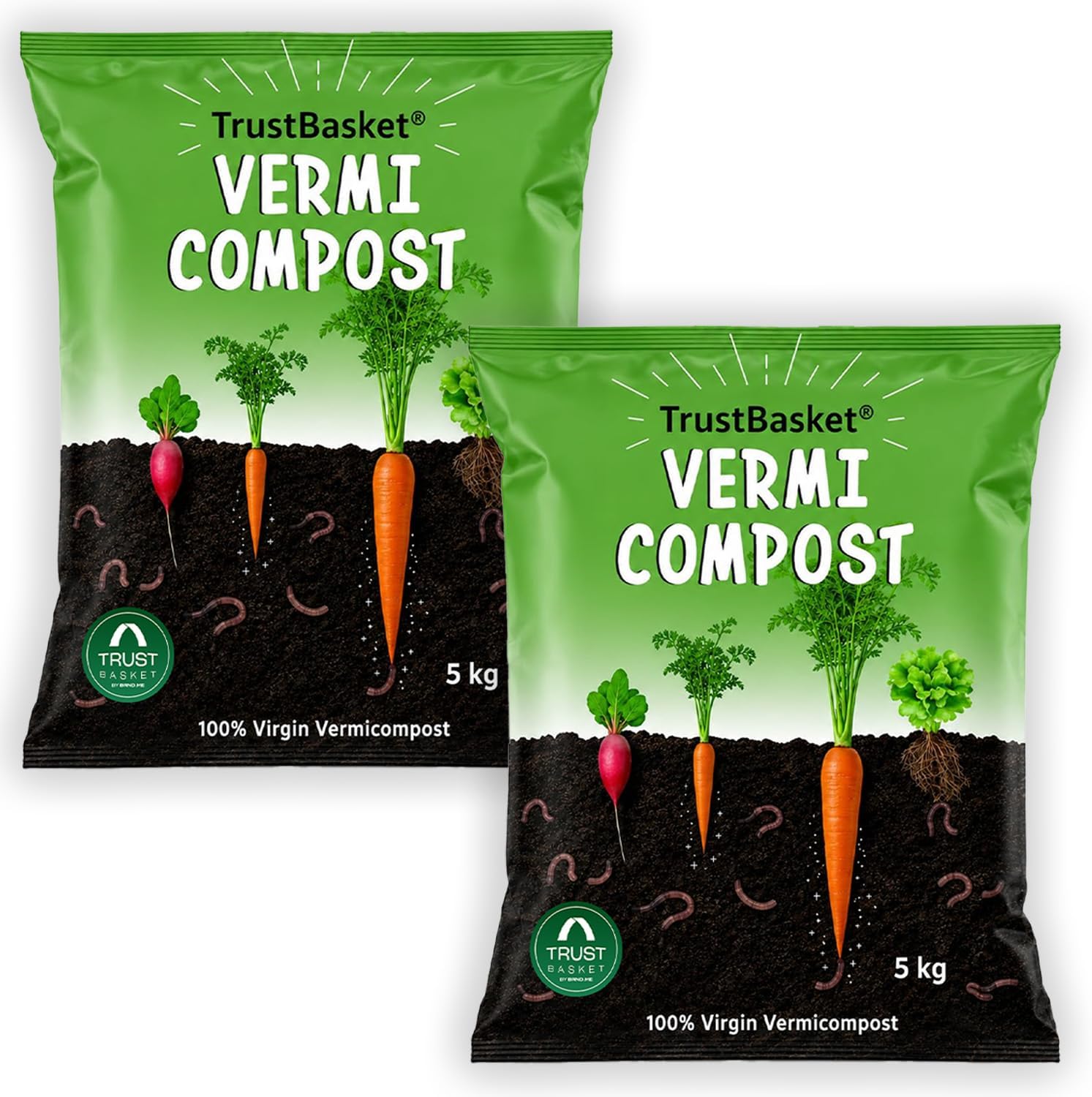 - TrustBasket Vermicompost 10kg 100% Natural Organic Fertilizer for Plants, Nutrient-Rich Compost for Home Garden | Improves Plant Health, Water Retention & Soil Quality | Ideal for All Gardening Needs