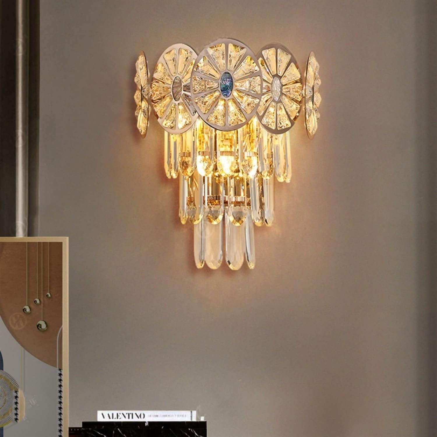 Luksusowa kryształowa lampa ścienna, kinkiet wewnętrzny, lampka nocna, nowa lampa dekoracyjna