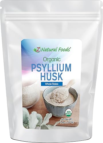 Miniatura 8 de Z Natural Foods Copos de cáscara de psyllium entera orgánica, un suplemento de fibra natural, mézclalo en batidos, jugos, sin OMG, vegano, sin