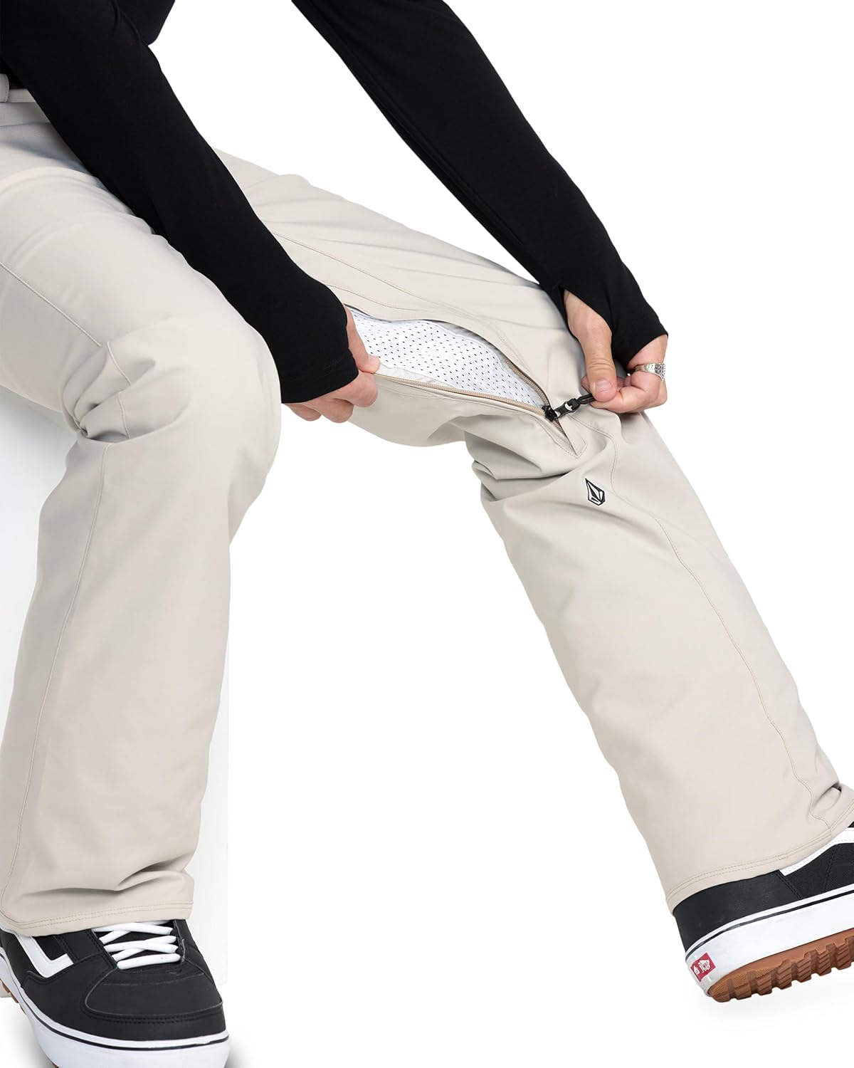 Volcom Men's Freakin Chino Snowboard Ski Pant – 15K Waterproof Stretch Shell, Zip Tech®, Vented, Stone, XX-Large