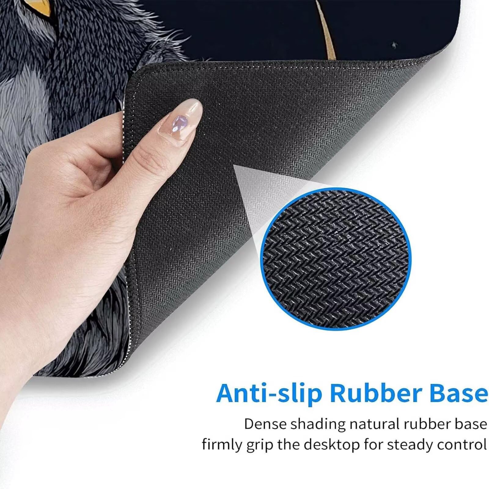 Tappetino Mouse Gaming, 1200x600mm Tappetino Mouse XXL nero 0c0-330 | Mouse Pad Grande, Ottimizzato per i Sensori da Gioco, Migliora Precisione e Velocità, per Mac e PC, lupi