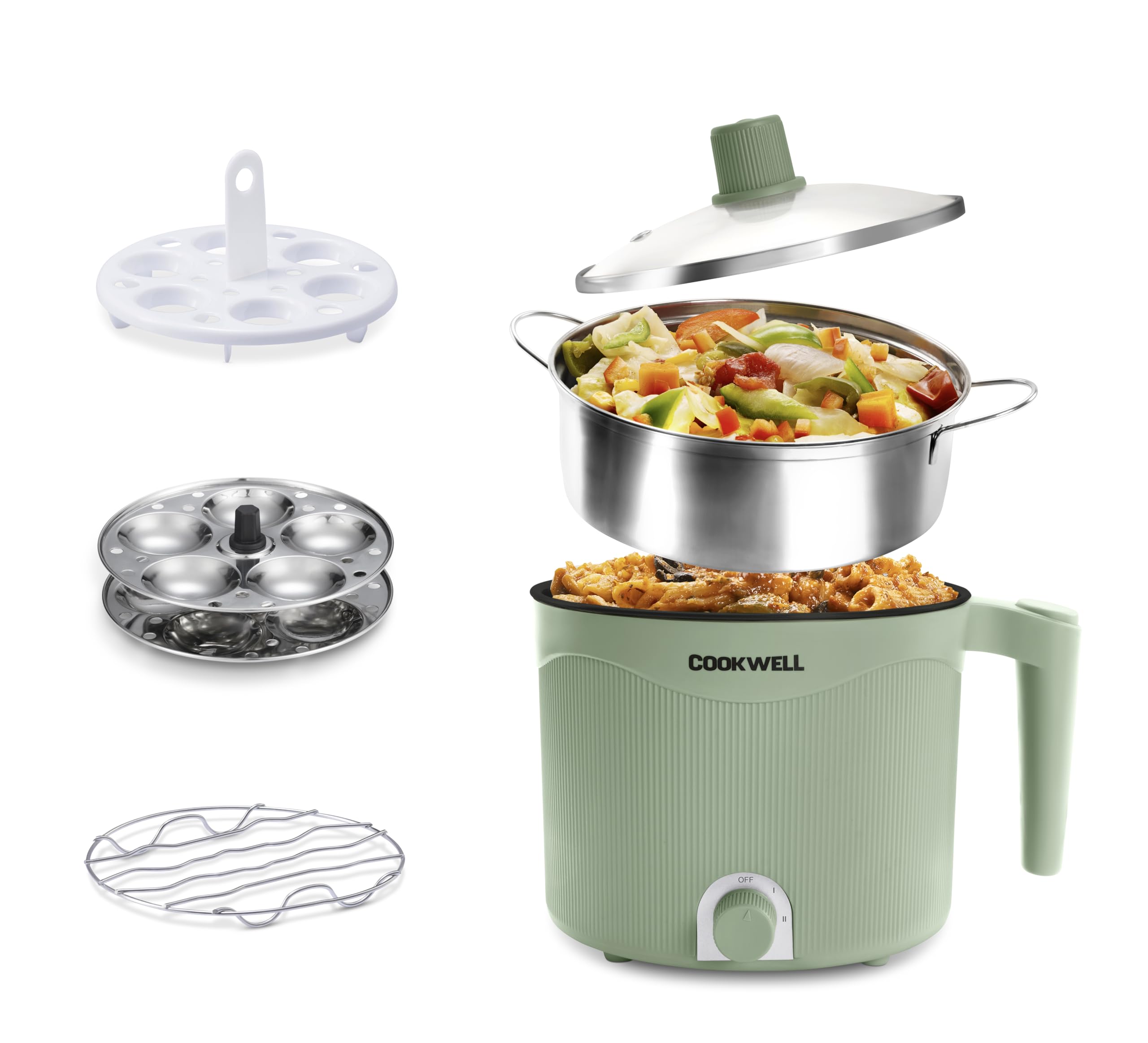 Cookwell Multipurpose Cook Kettle With 1.5L Nonstick Inner Pot (600W)
