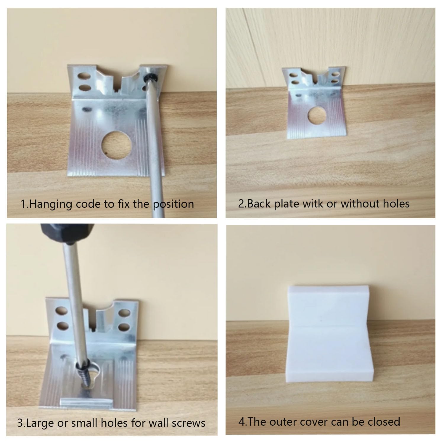 Staffe di Fissaggio per Superiore da Cucina 8 PCS Raccordo per Sospensione a Parete 5 x 4.6 x 3.5 cm Supporto per Armadi e Pensili Tappo di Copertura Attaccaglie per Pensili Adatto Armadi e Mobili